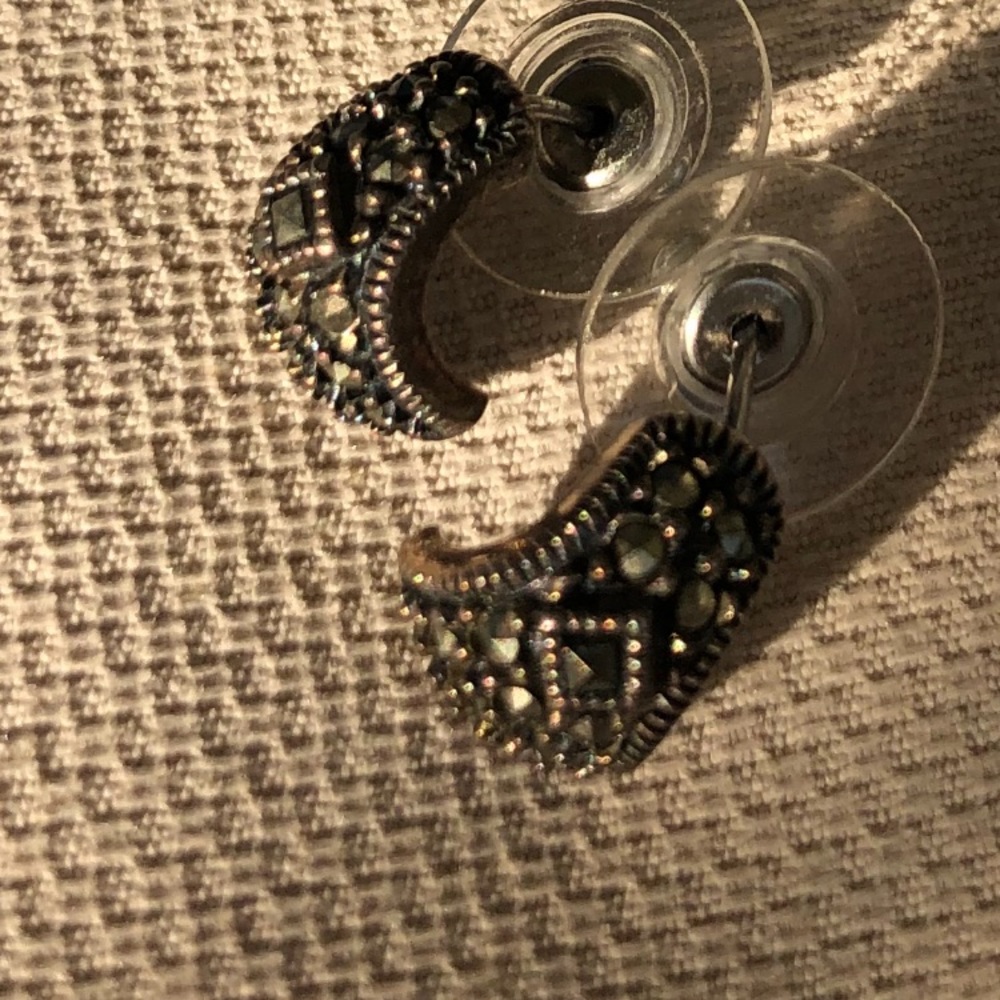 JJ silver stud earrings